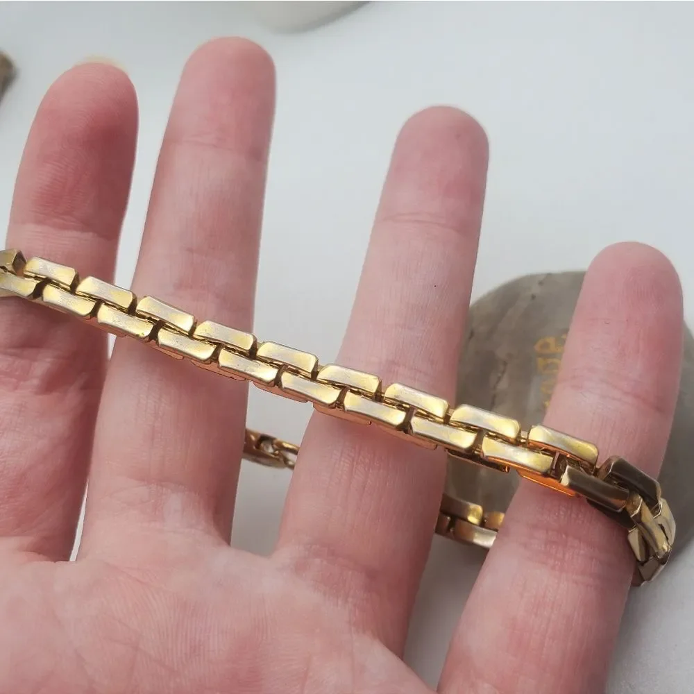 Artisan Gold toned cuban‎ link bracelet